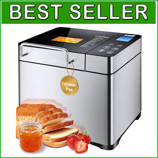 Elegant Bread Machine with 17 Programs - 2LB Capacity & Automatic Nut Dispenser