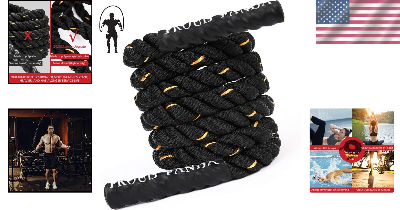 Durable Weighted Skipping Rope 5.4LB | Perfect for Cardio and Strength Training