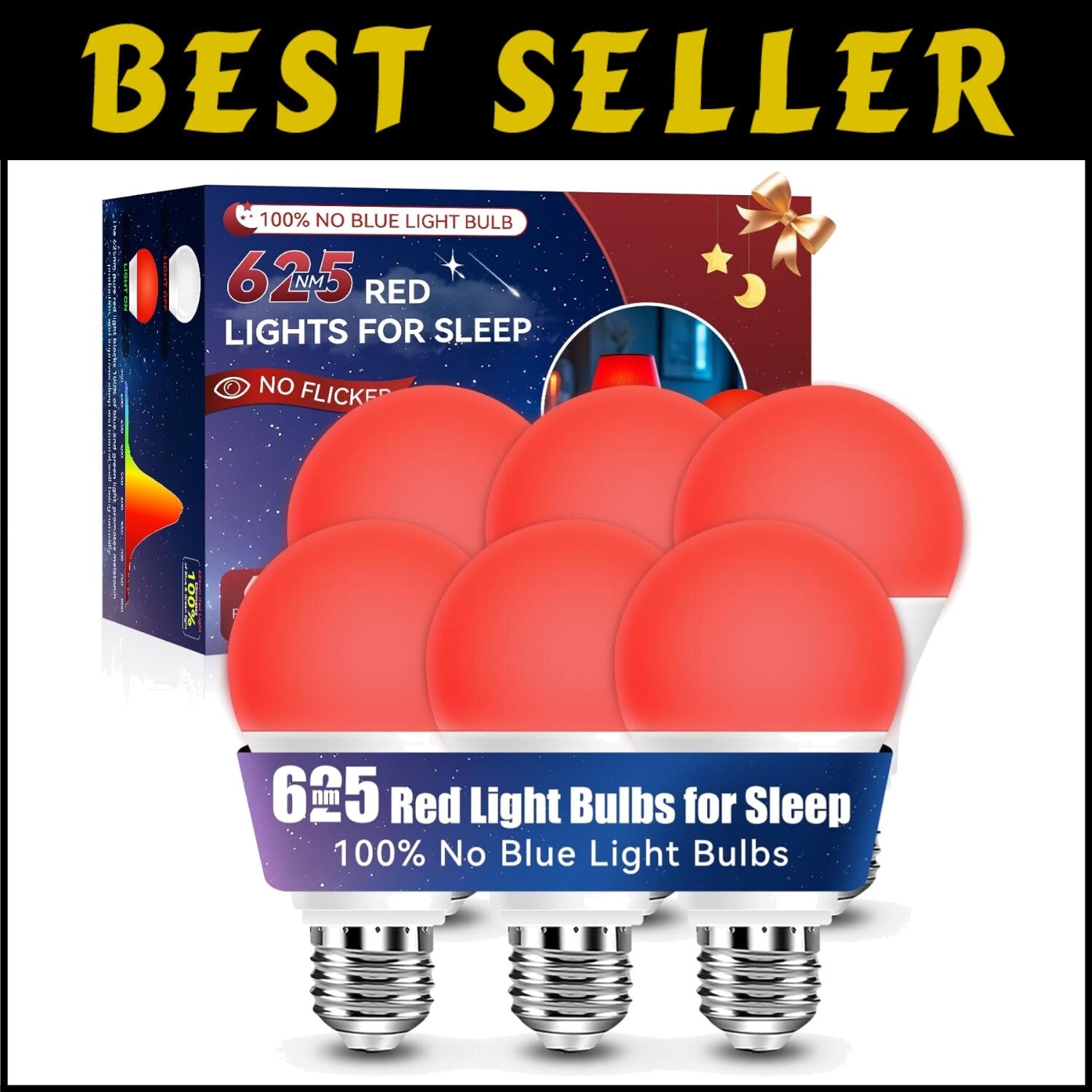 High-Brightness 900 Lumen Red Night Light Bulbs - Ideal for Bedrooms & Nurseries