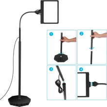 Load image into Gallery viewer, 36 LED Dimmable Floor Magnifier with 5X Lens - Ideal for Close Work &amp; Seniors