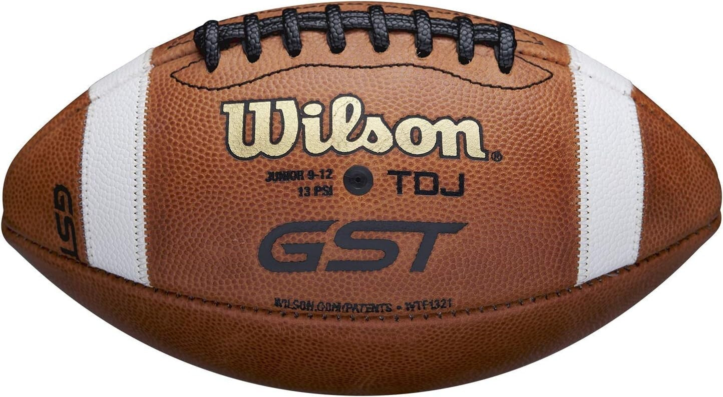 GST Leather Game Football - Junior Size, Premium Grip, Ideal for Ages 9-12
