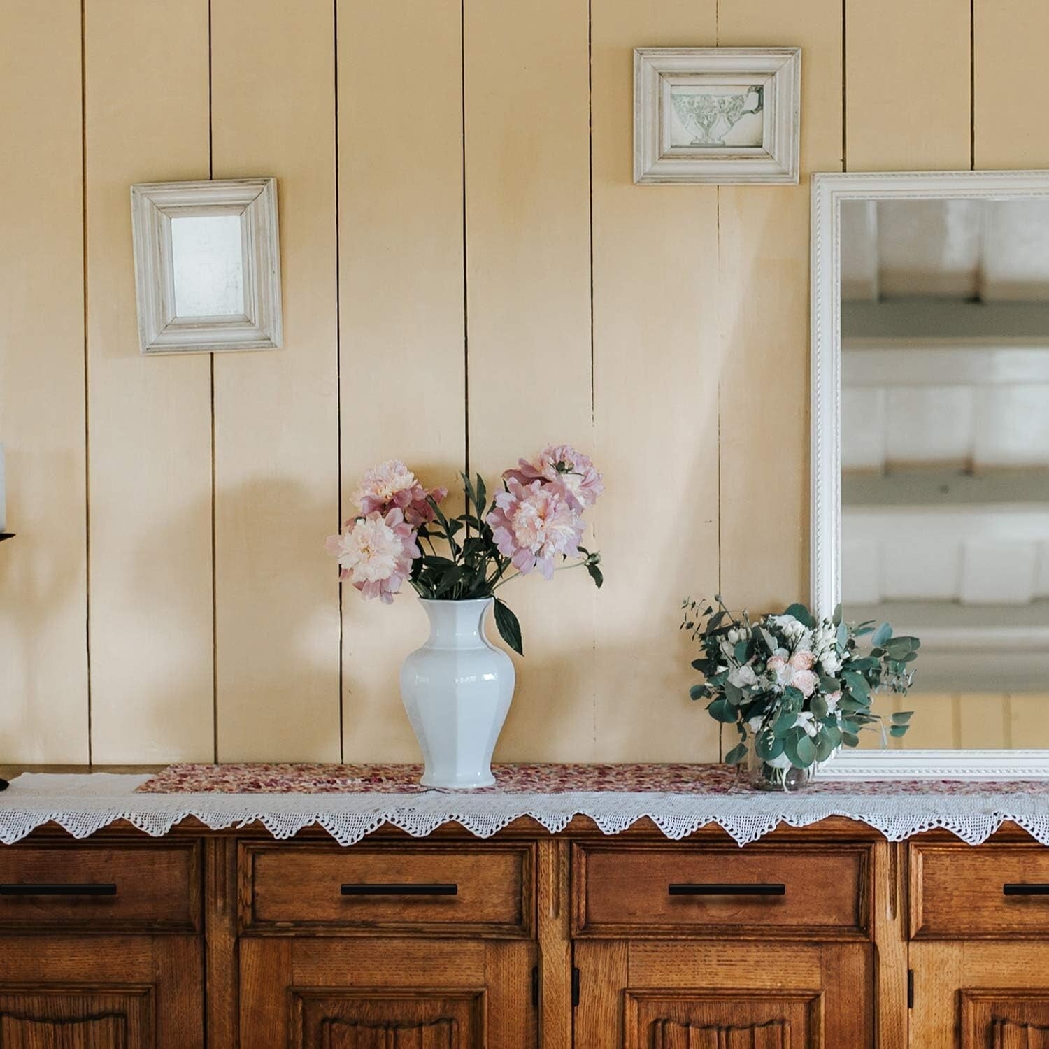 55 Pack 5-Inch Matte Black Stainless Steel Cabinet Pulls - Easy Installation