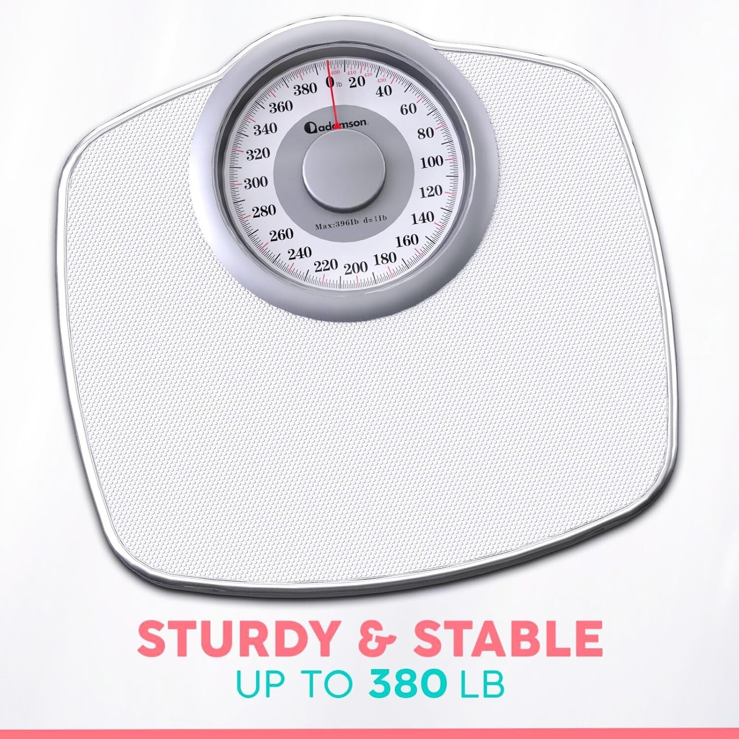 Precision Analog Bathroom Scale - 400 LB Capacity with Anti-Skid Surface