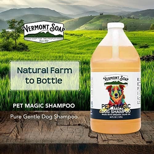 Gentle Organic Dog Shampoo with Olive Oil & Coconut for Sensitive Skin - 64oz