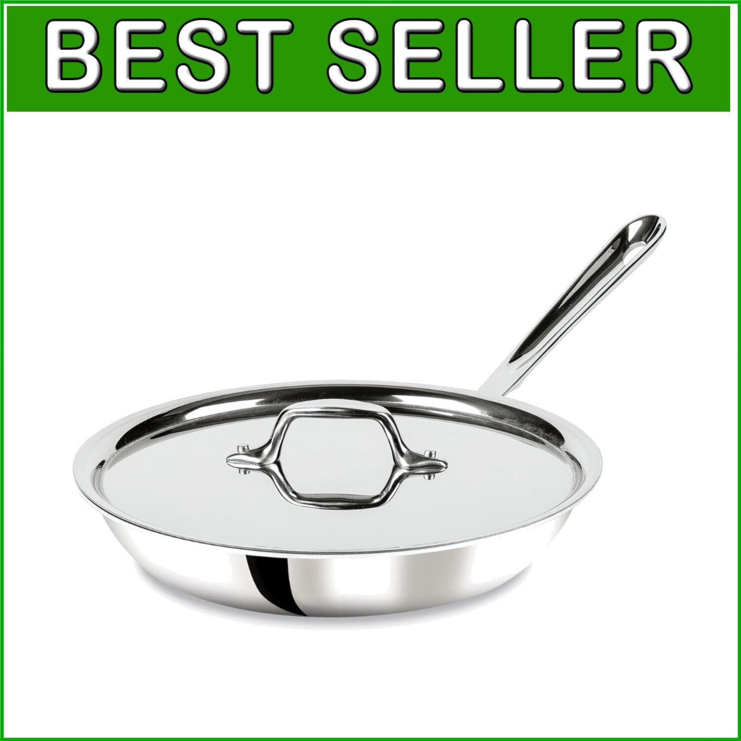 Durable 10-Inch Stainless Steel Fry Pan with Lid - Dishwasher Safe & Easy Care