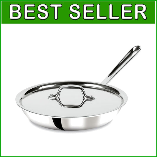 Durable 10-Inch Stainless Steel Fry Pan with Lid - Dishwasher Safe & Easy Care