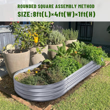 Load image into Gallery viewer, Large 8x4ft Oval Galvanized Planter – Effortless Setup &amp; Long-Lasting Quality