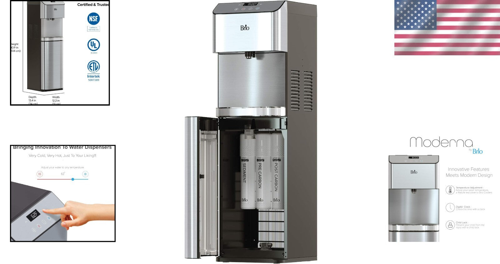 Self-Cleaning Bottleless Water Cooler Dispenser with Advanced Filtration System