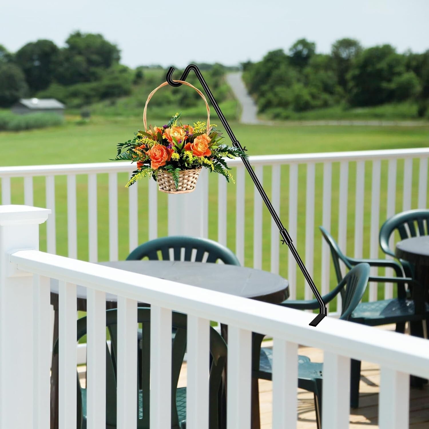 Premium Quality Adjustable Bird Feeder Hanger - Easy Install Deck Hooks