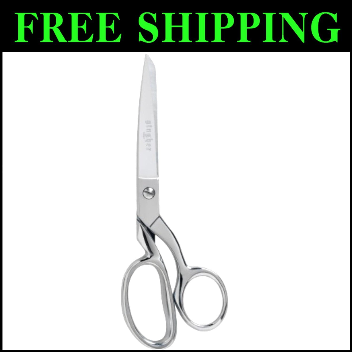 Ergonomic 8" Stainless Steel Fabric Scissors with Ambidextrous Handle and Sheath
