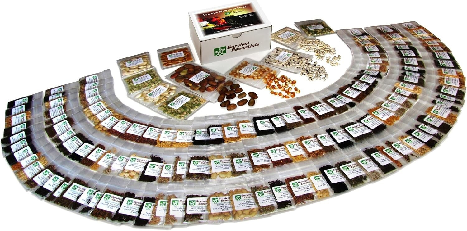 Diverse Heirloom Seed Collection - 135 Varieties for Organic Gardening Joy