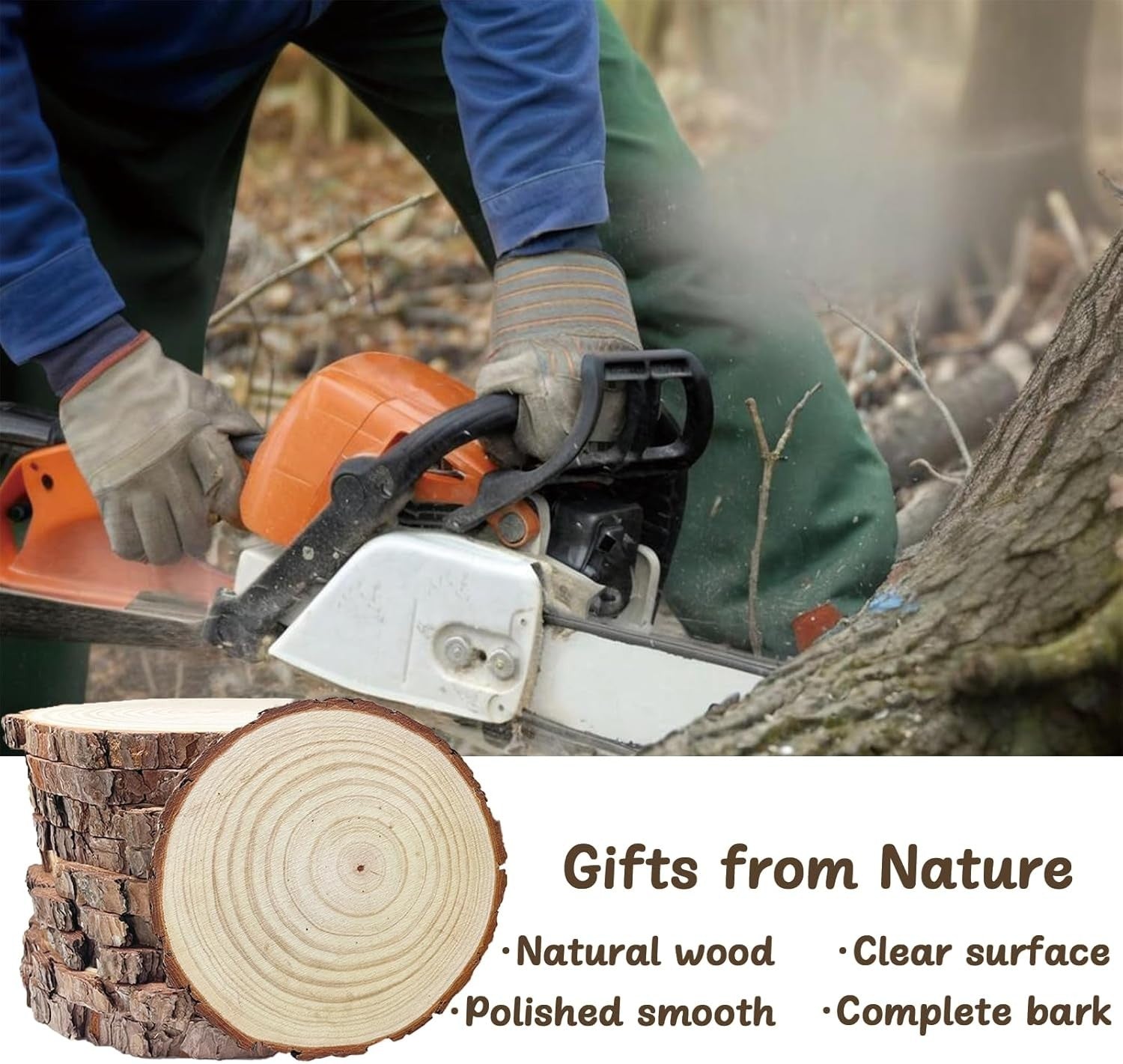 Set of 10 Versatile Wooden Discs - Ideal for DIY Crafts, Decor, and More!