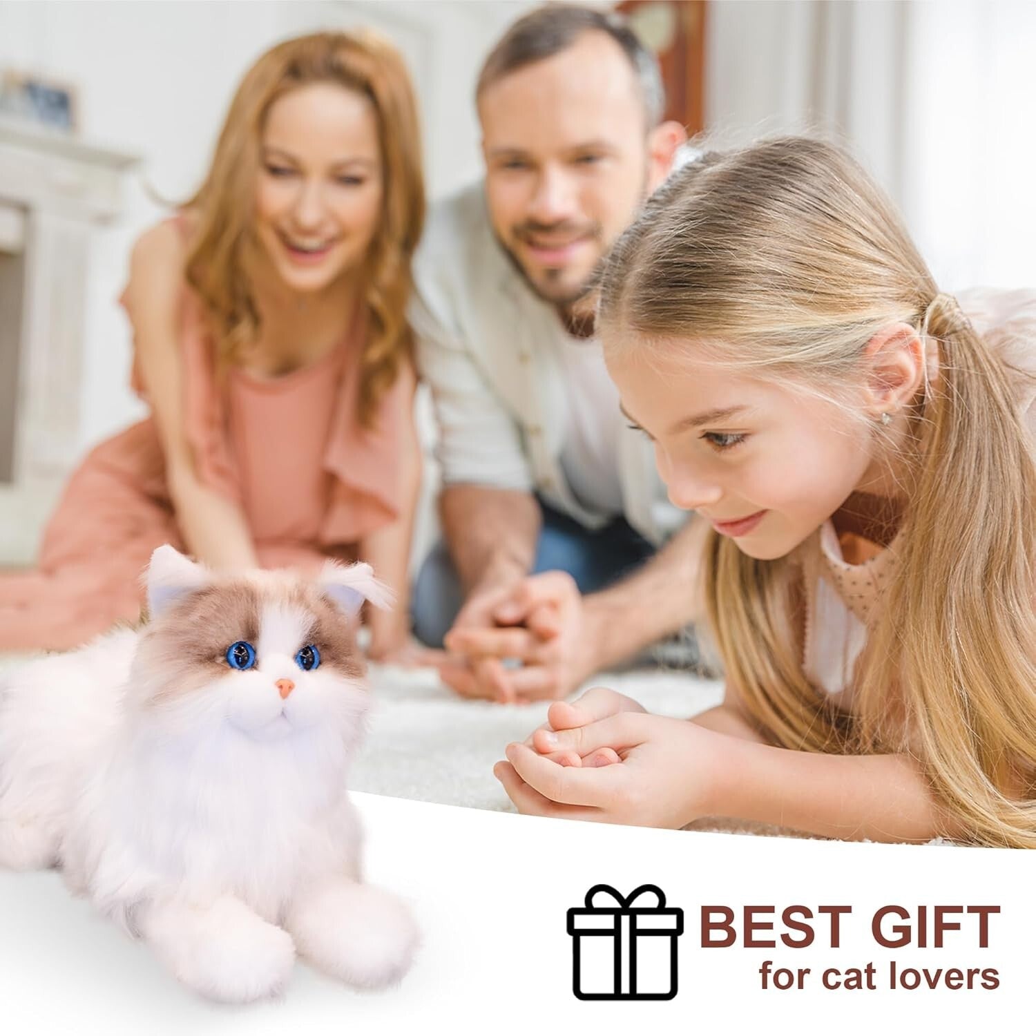 Realistic Cat Stuffed Animal - Handcrafted Companion for Seniors and Children