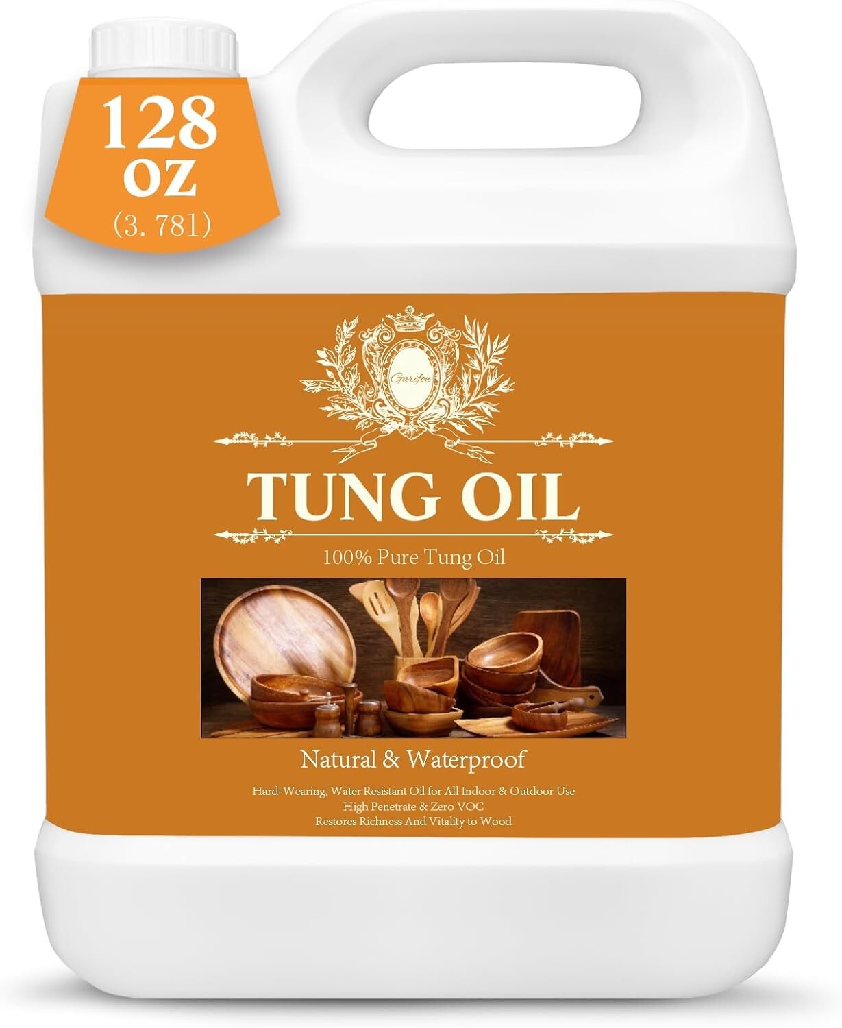 Eco-Friendly 1 Gallon Tung Oil Finish - Perfect for Furniture and Food Surfaces