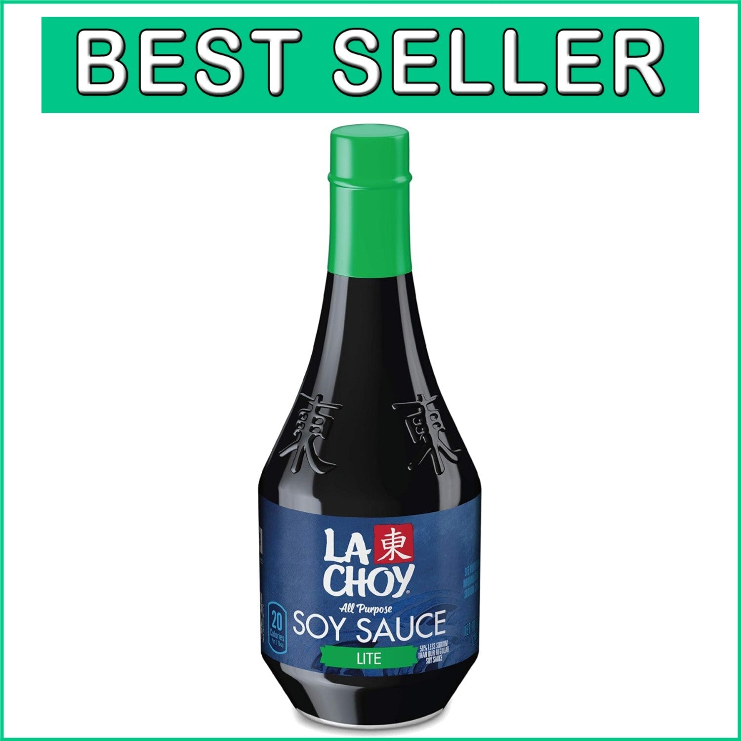 Bulk Lite Soy Sauce, 10 oz Bottles (12 Pack) - Authentic Low Sodium Sauce
