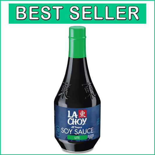 Bulk Lite Soy Sauce, 10 oz Bottles (12 Pack) - Authentic Low Sodium Sauce