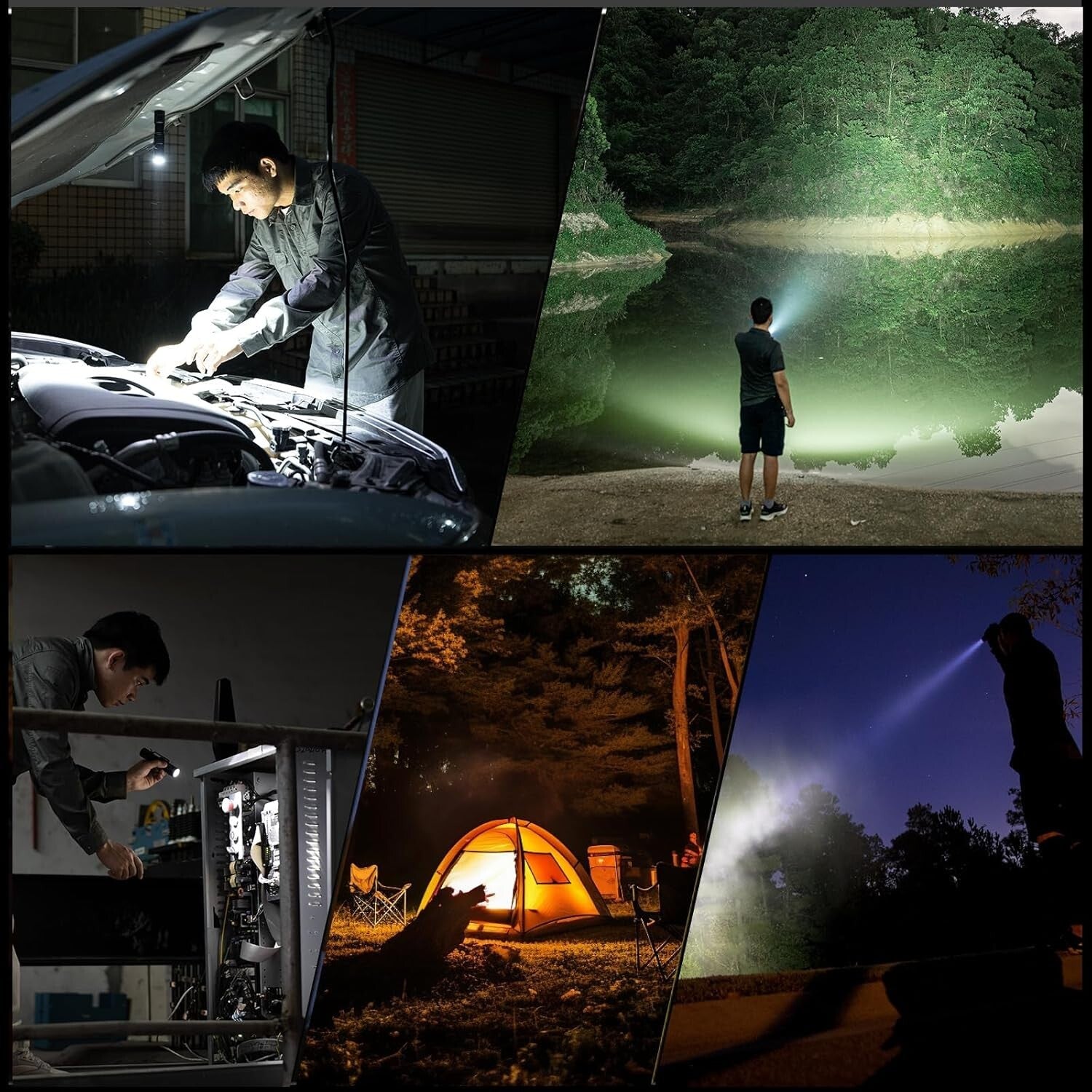 2000 Lumen Rechargeable Tactical Flashlight with Magnetic Base & IP68 Waterproof