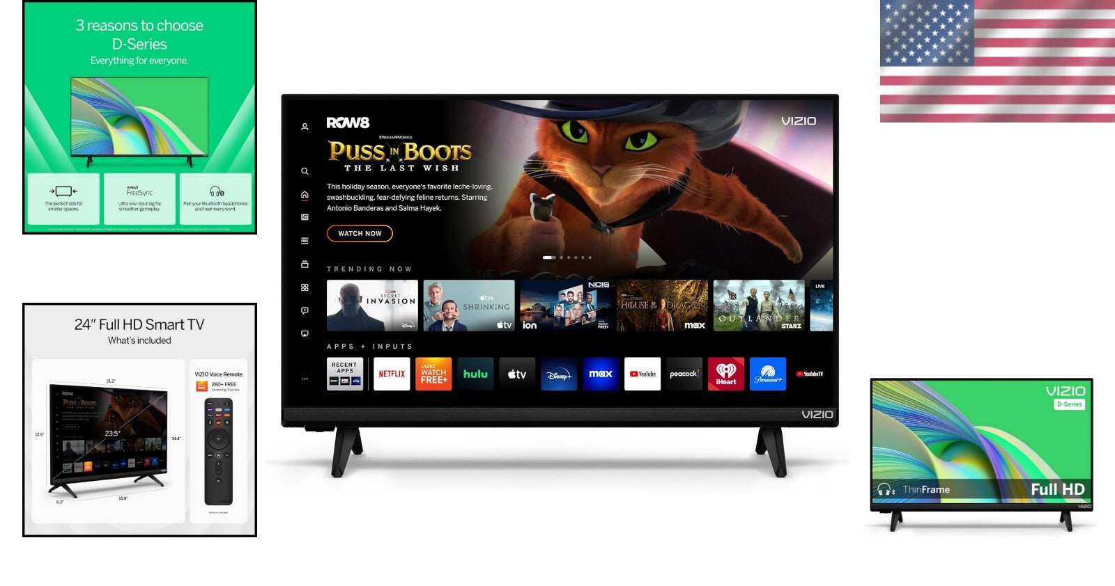 2023 24-Inch FHD Smart TV with Voice Remote & AMD FreeSync - Stream & Play