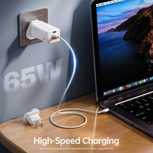 Load image into Gallery viewer, Portable 65W Charger with Short Circuit Protection - 3 Ports for Every Device