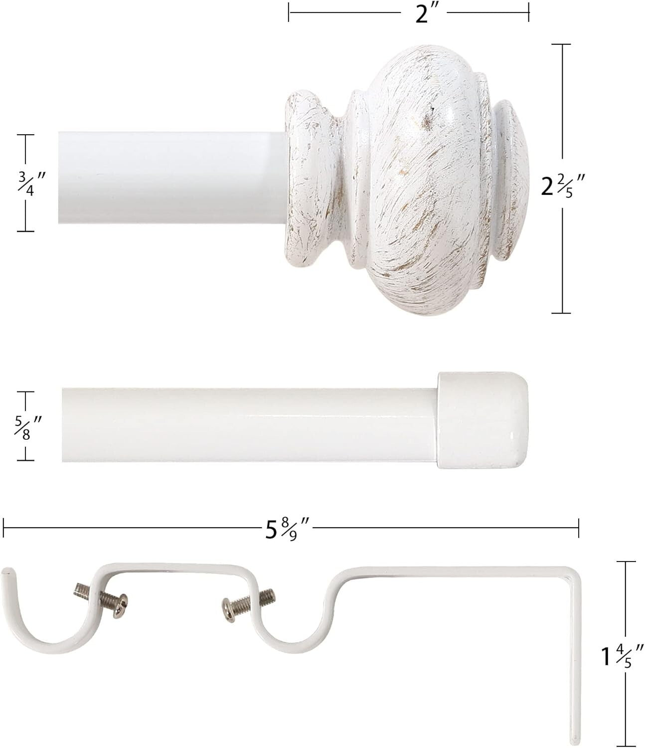 Versatile Telescoping Curtain Rod Set for Layered Looks, Adjustable 48-84 inches