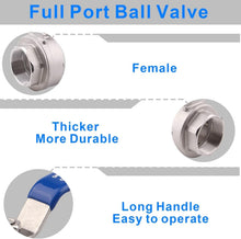 Load image into Gallery viewer, 3" Full Port Ball Valve in 304 SS - Durable with Blue Insulated Handles