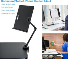 Load image into Gallery viewer, Full Motion Black Document and Tablet Holder - Adjustable &amp; Space-Saving Design