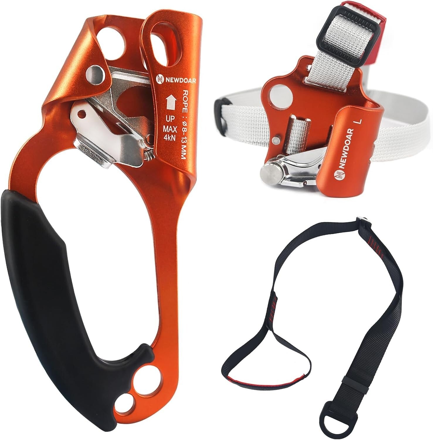 Durable Hand Ascender and Foot Loop Ascender Set - Secure Rope Climbing Aid