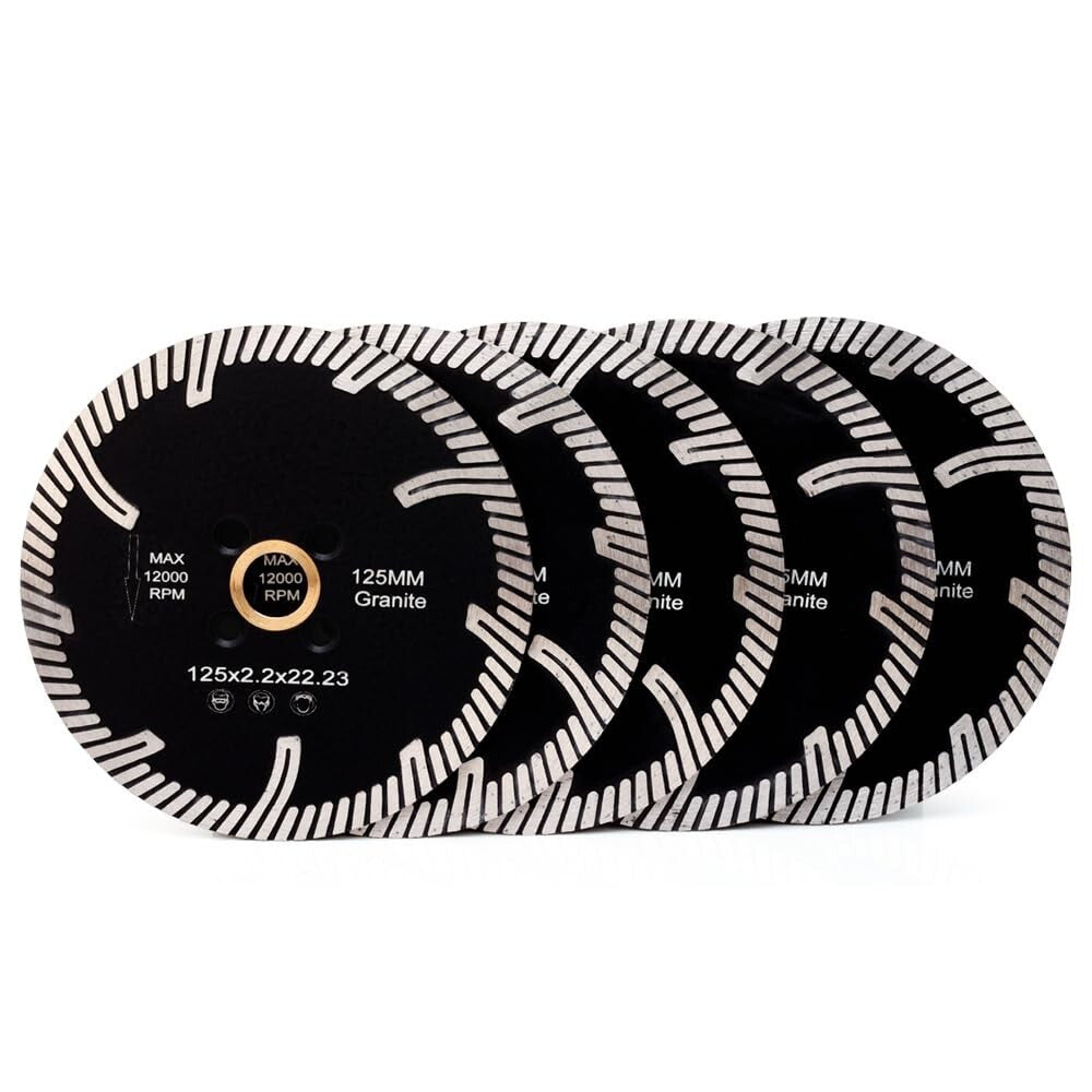 5Pcs Turbo Blade Set - Ultimate Titanium Carbide for Professional Stone Cutting