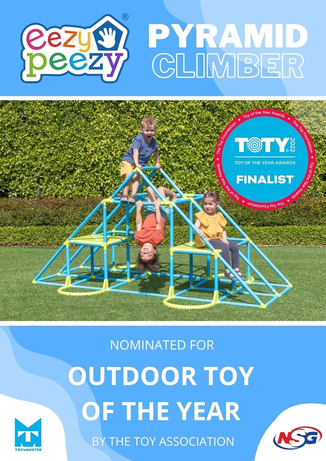 Lightweight Indoor/Outdoor Kids Climbing Tower - Mega Pyramid Design, 3-8 Years