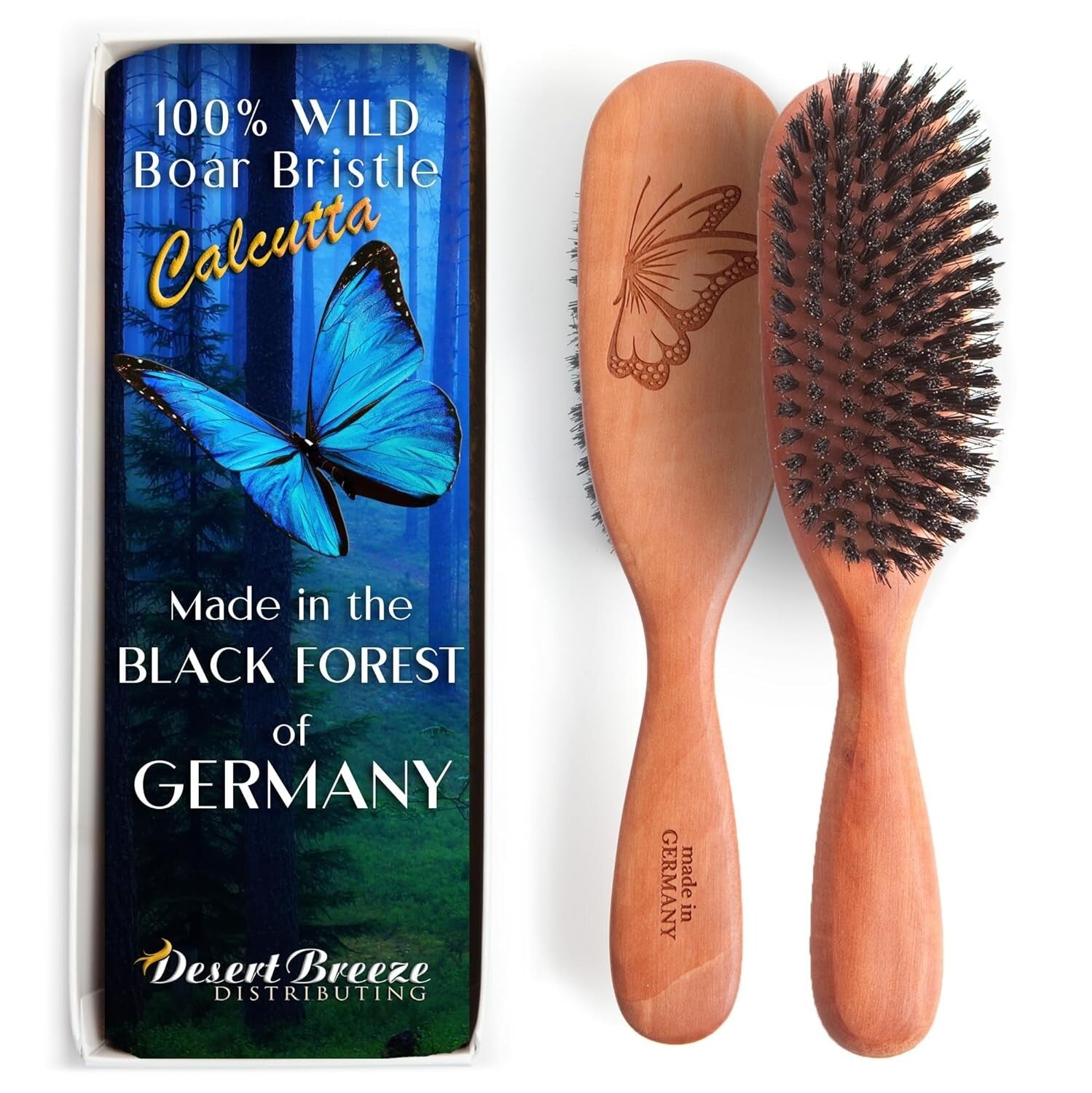 Luxury Boar Bristle Hairbrush for Fine to Medium Thick Hair - Made in Germany
