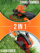 Load image into Gallery viewer, 20V 12" Cordless String Trimmer &amp; Edger with Auto Feed - 2 Batteries Included