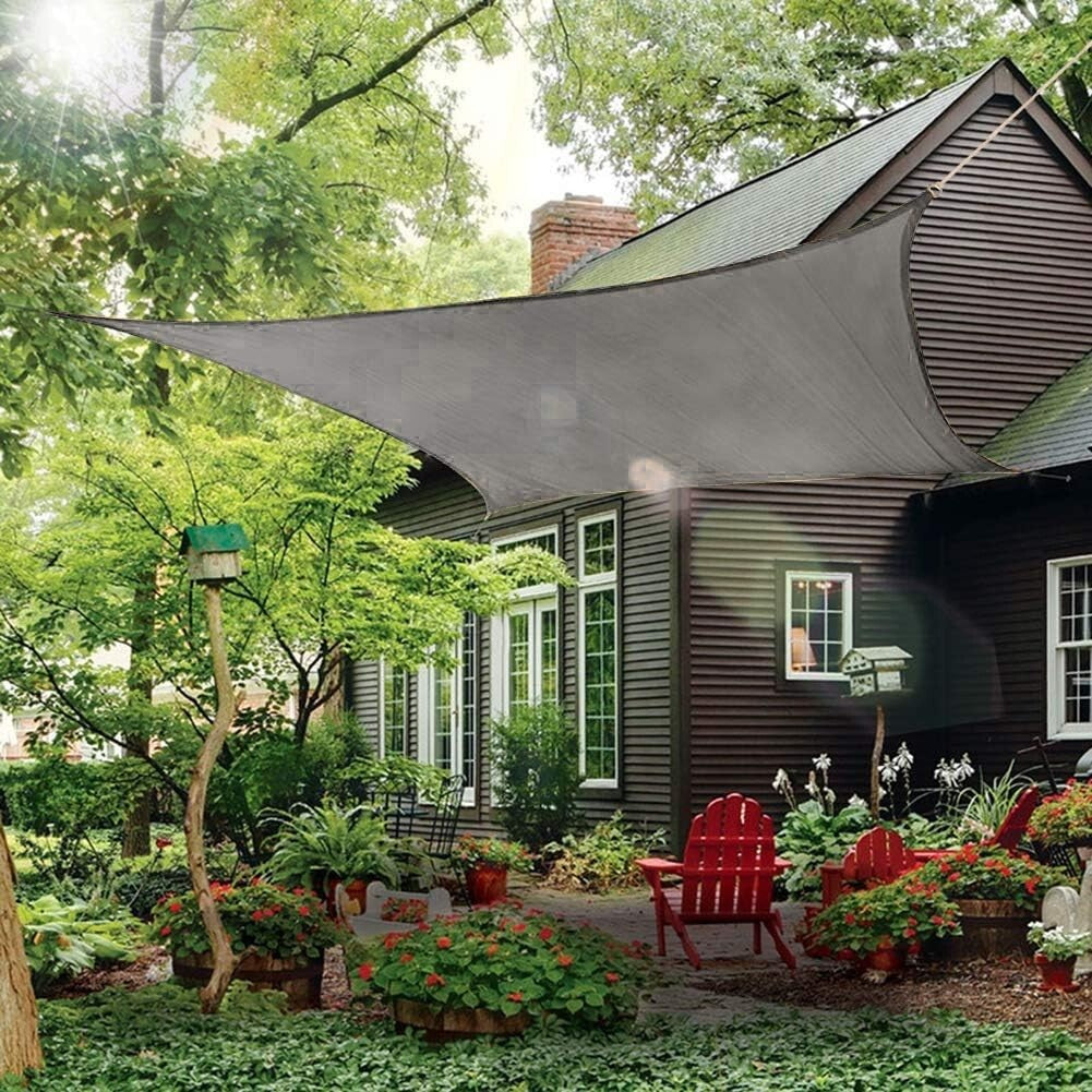 Durable Grey 10' x 12' Rectangle Sun Shade Sail for Stylish Outdoor Protection