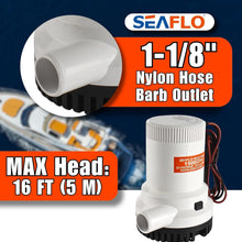 Load image into Gallery viewer, Safe 1500 GPH Marine Pump - Quiet 12V Design with Snap-Off Strainer for Easy Use
