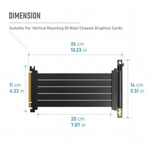 Load image into Gallery viewer, Ultra Soft PCI Express 4.0 Riser Cable - Right Angle Connector for GPUs (20cm)