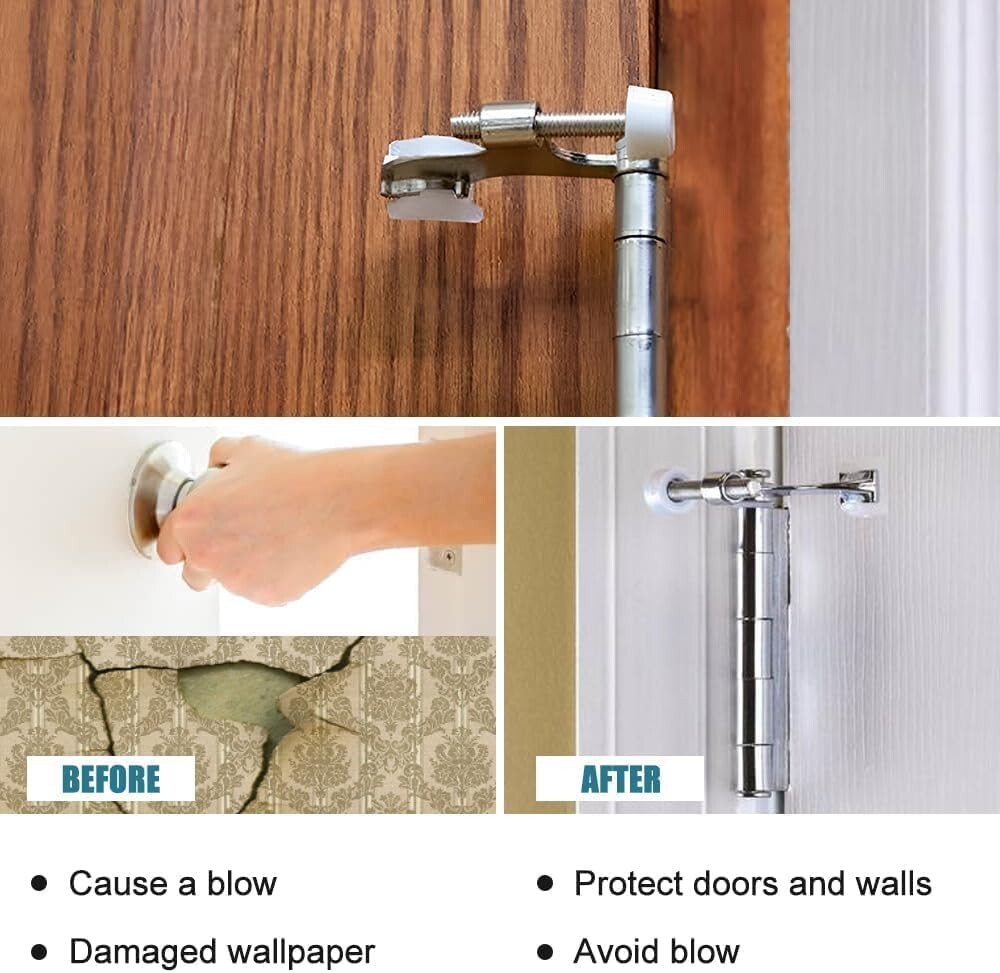 Elegant 48 Pack Adjustable Door Stops: Brushed Nickel for Durable Protection