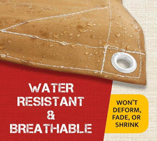 Load image into Gallery viewer, Durable Tan Canvas Tarp 12' x 24' - Heavy Duty, UV Protected &amp; Breathable