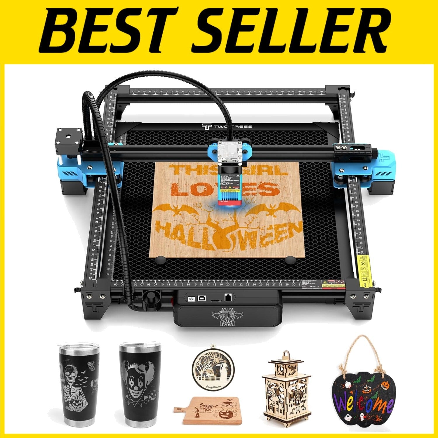 Advanced 40W Twotrees Laser Engraver - Precision 5500mW Power, 300x300mm Area