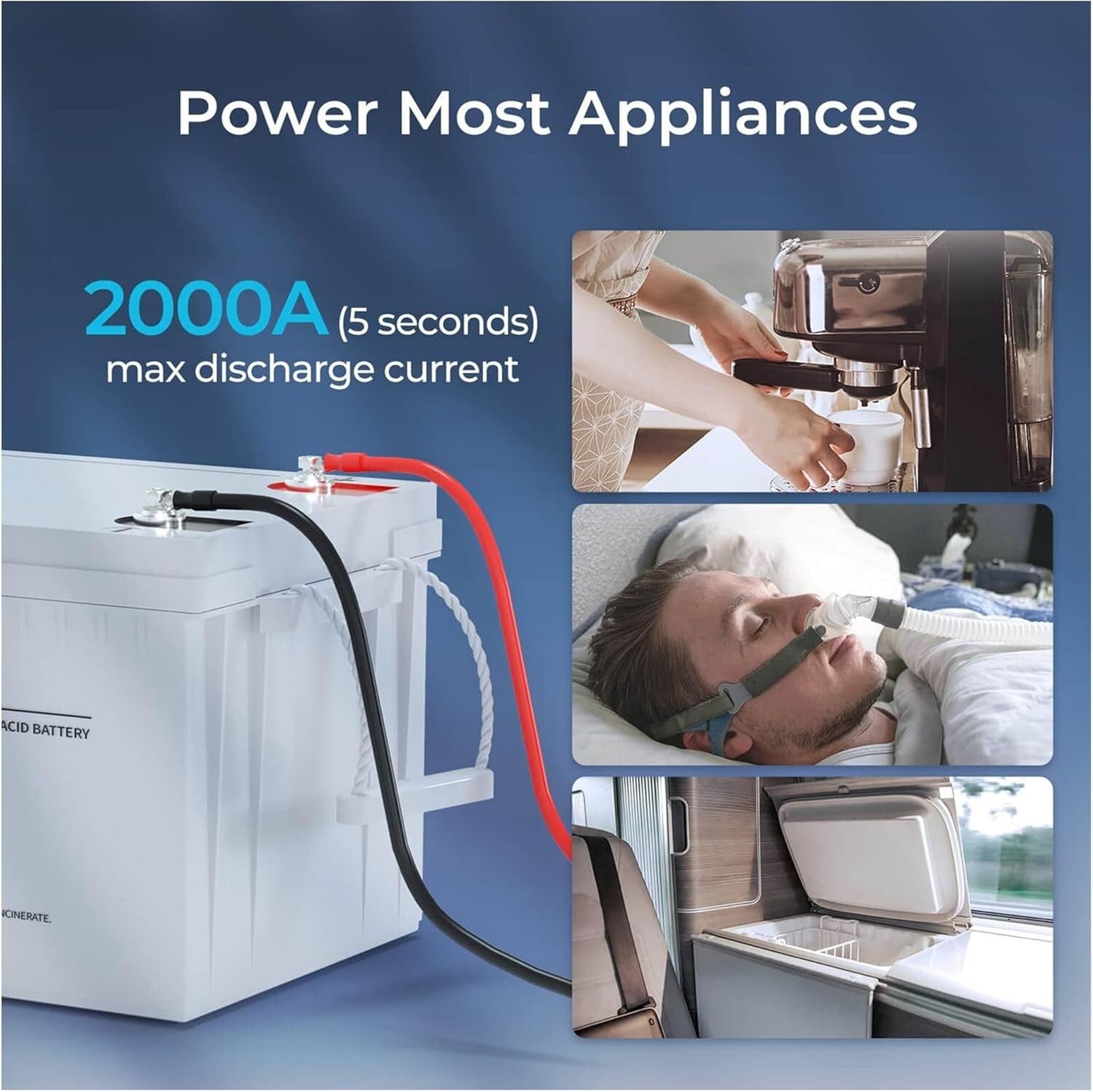 12V Deep Cycle Battery for RV & Off-Grid Systems - Lightweight & 200Ah Capacity