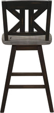 Load image into Gallery viewer, Elegant Black X-Back Swivel Bar Stools - Counter Height Set of 2 for Kitchen