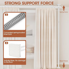 Load image into Gallery viewer, Heavy Duty Freestanding Partition Curtain Rod - 4-10ft Adjustable Privacy Screen