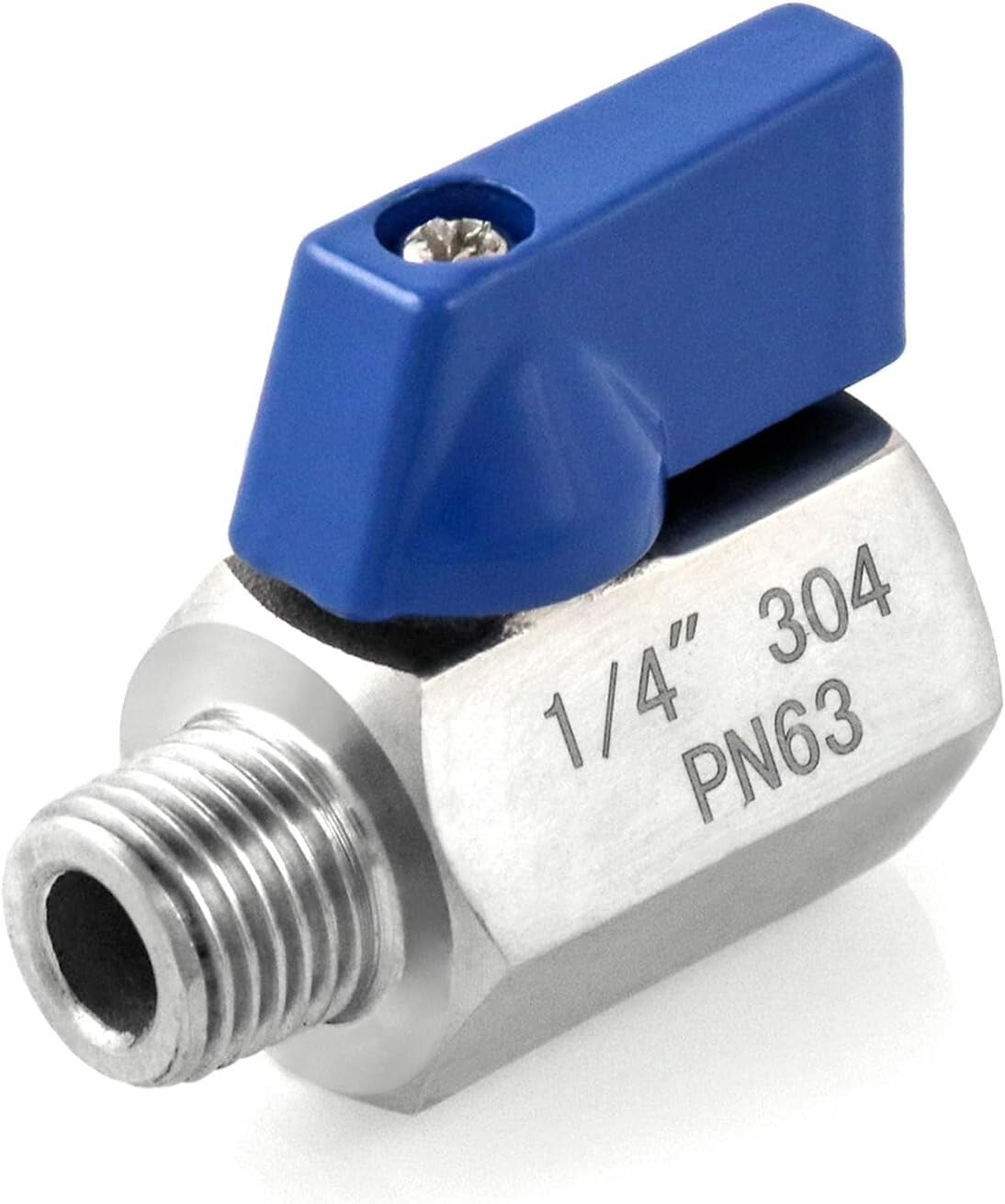 Durable 1/4" NPT Mini Ball Valve Pack - 10 Stainless Steel Shut-Off Valves