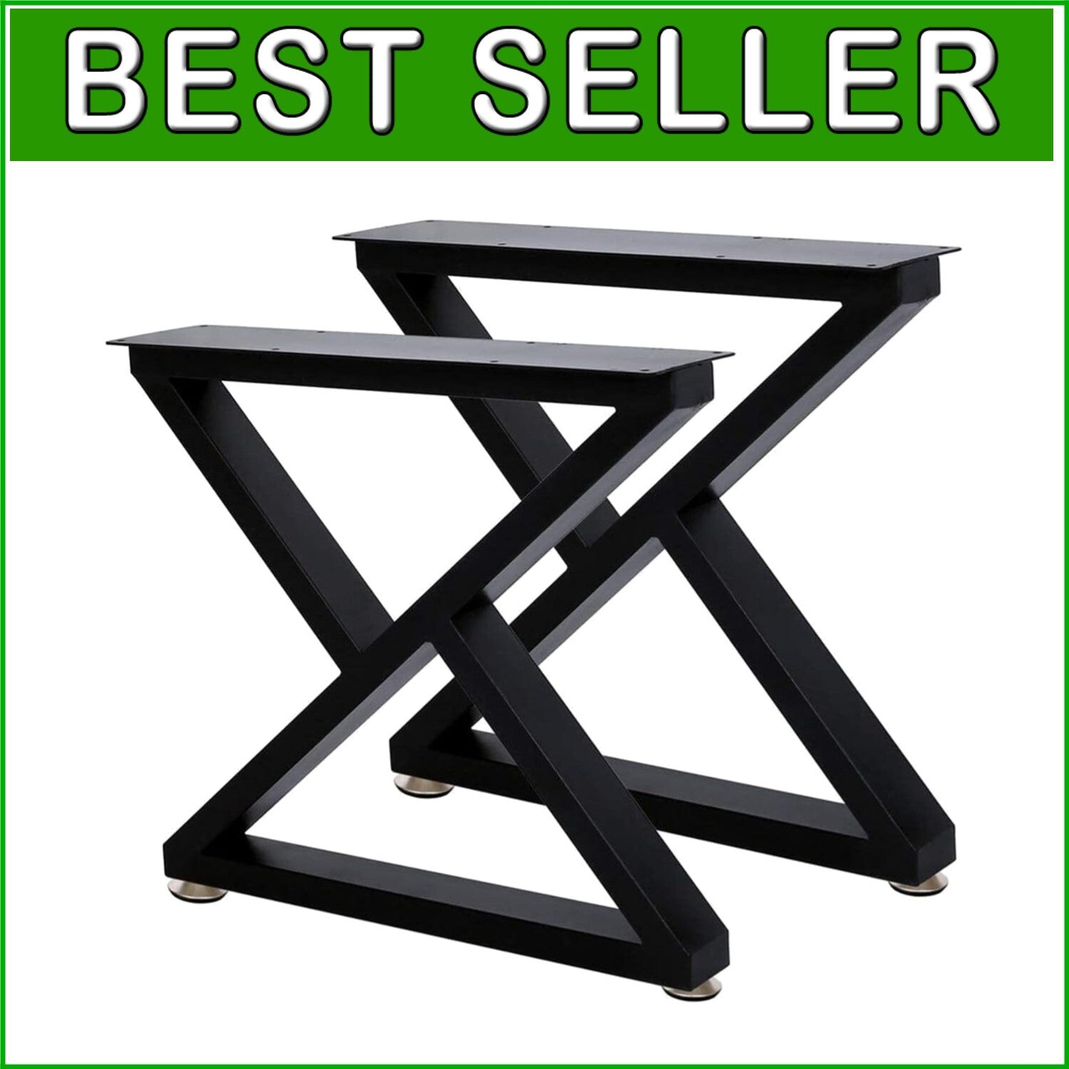 16-Inch Sturdy Metal Coffee Table Legs – Industrial Style with Adjustable Feet