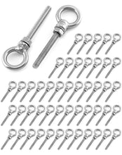 Load image into Gallery viewer, Stainless Steel Eyebolts - 50 Pack, 1/4" x 2" Long for Various Applications