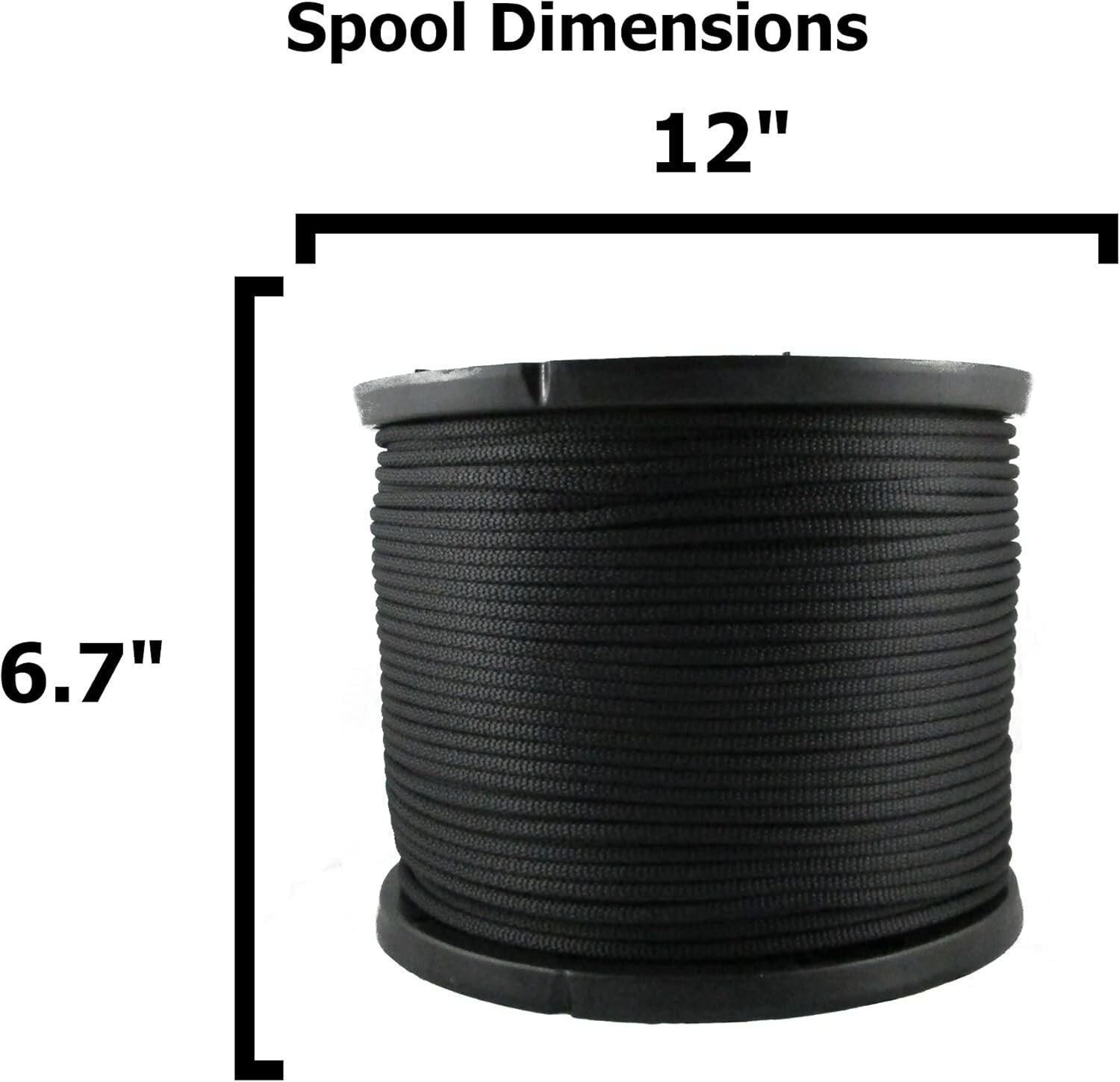 Durable 500ft 1/4" Black Polyester Rope - Perfect for Outdoor & Indoor Use