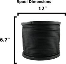 Load image into Gallery viewer, Durable 500ft 1/4" Black Polyester Rope - Perfect for Outdoor &amp; Indoor Use