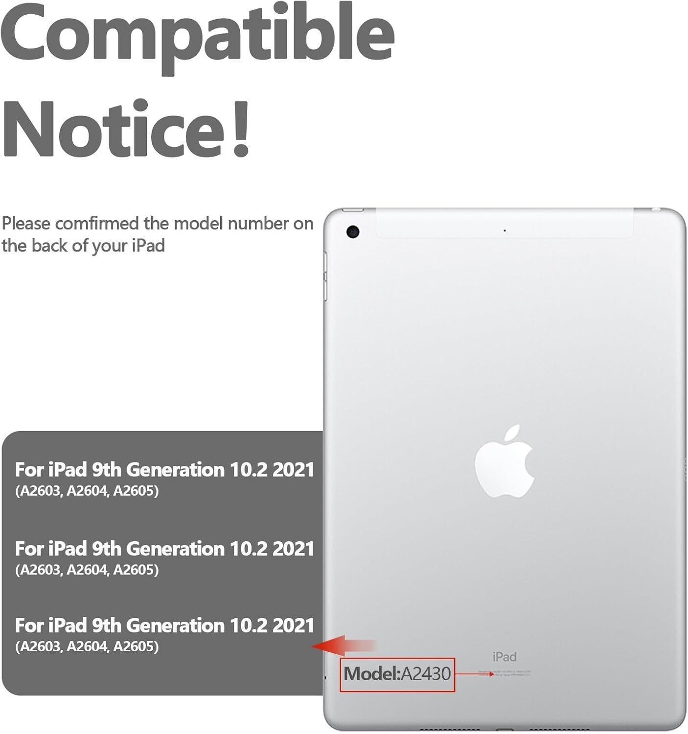 10 Color Backlit 360° Rotatable Keyboard Case for 10.2 inch - 9th/8th/7th Gen