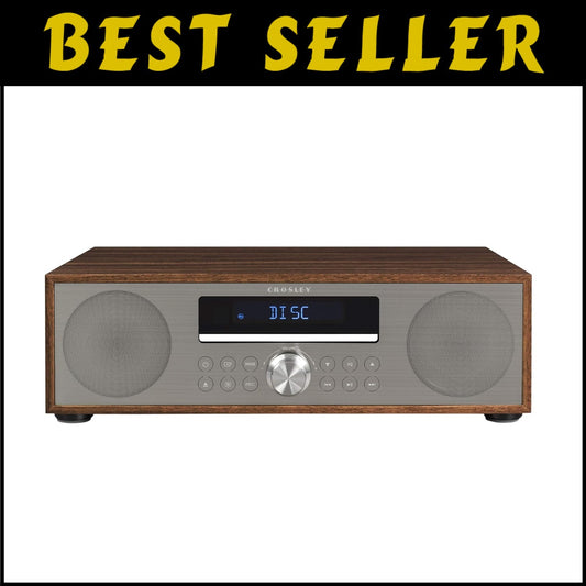 Vintage-Inspired Fleetwood Bluetooth FM Radio and CD Player with Alarm Clock