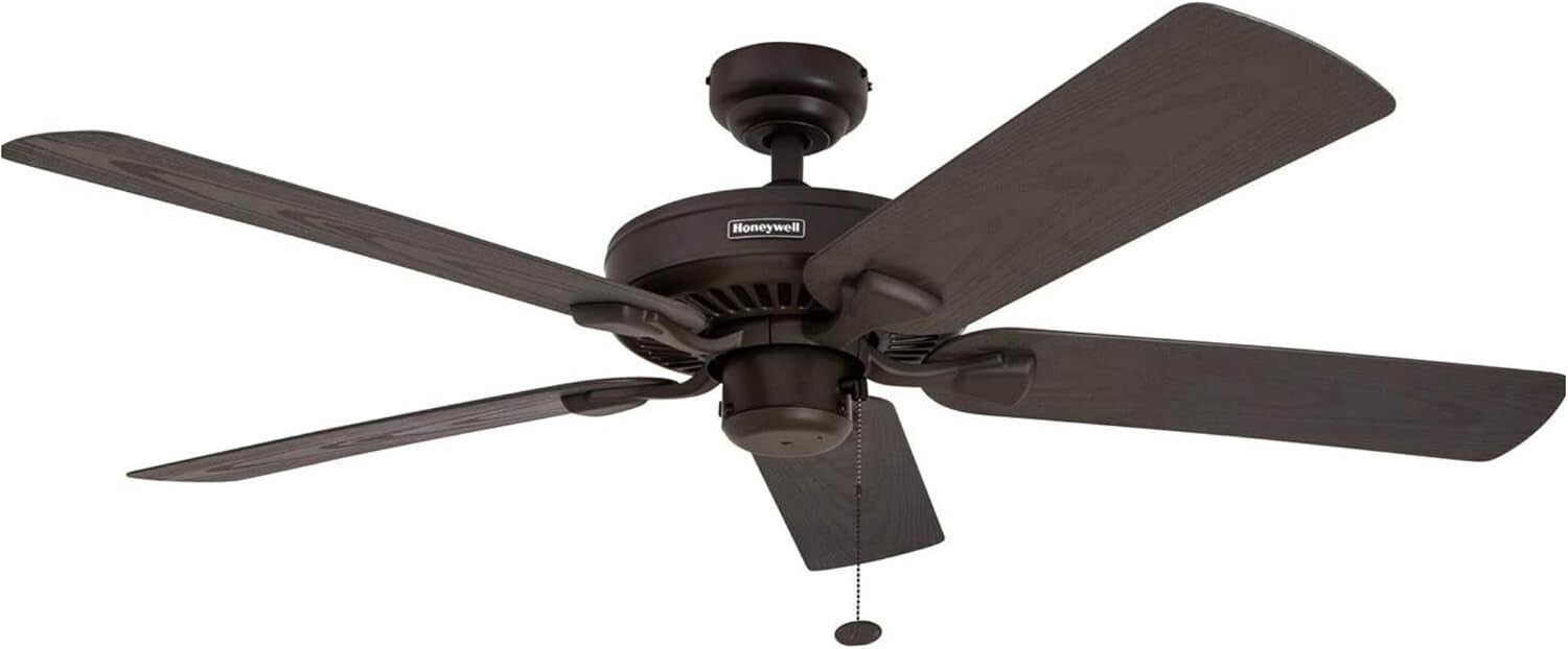 Belmar 52" Outdoor Ceiling Fan in Bronze - Quiet Operation with Pull Chain