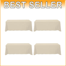 Load image into Gallery viewer, Seamless 4 Pk Beige Polyester Table Cloths - Perfect for Special Occasions