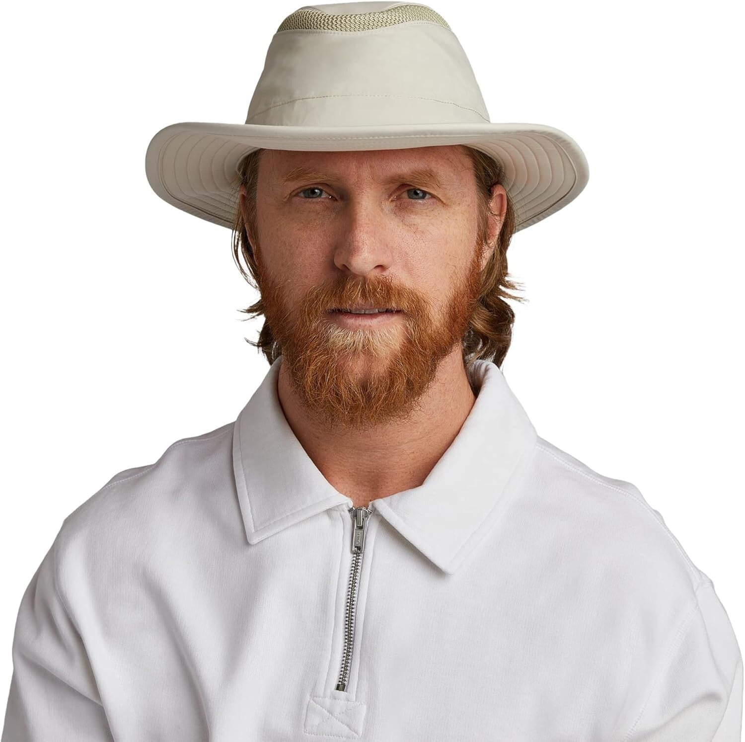 Lightweight Outdoor Hat with Airflow Mesh Panels & Broad Brim for Sun Protection
